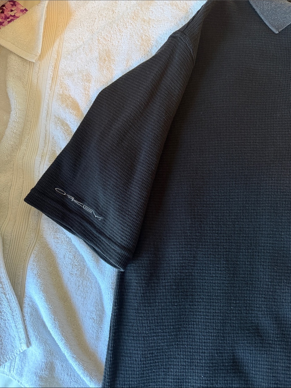 Oakley Black Polo with Gray Contrast Collar - Picture 10 of 11